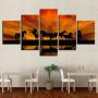 Generic 5Sets Modern Home Wall HD Picture The Prairie At Dusk Spray Painting Canvas Art