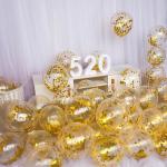 Generic 5Pcs 12inch Confetti Latex Balloons - Gold