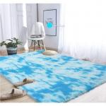 Generic Soft And Comfortable 5*8 Fluffy Carpets-Blue Patched
