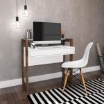 Tecno Mobili Office Desk Study Table-White/Walnut