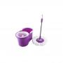 Generic 360° Rotating Floor Mop - Microfiber Spinning Magic Spin Easy with Bucket  - Purple