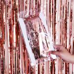 Party Deco Rosegold Fringe Metallic Backdrop For Party Decorations