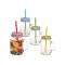 Generic Mason Jars With Handle, Cover & Reusable Straw (set Of 2)