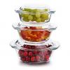 Signature 3 Pcs Glass Casserole Set With Lids