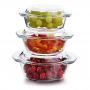 Signature 3 Pcs Glass Casserole Set With Lids