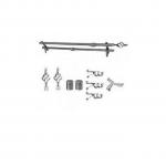 Generic adjustable curtains rods double 2m