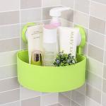 Generic Triangle Draining Rack Suction Cup Wall Mount Stand Holder Home Organizer green