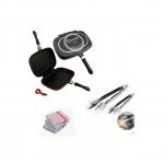 Dessini Double Grill Pan +Free Kitchen Claws & Kitchen Towels