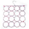 Generic 16 Holes Ring Rope Slots Ratn Weaving Folding Scarf Holders Hangers Hot-multicolor