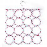 Generic 16 Holes Ring Rope Slots Ratn Weaving Folding Scarf Holders Hangers Hot-multicolor