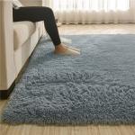 Carpet Vinyl Flooring Fluffy Grey Soft Carpet 5*8