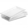 Generic Set Of 4 Porcelain Rectangle Serving Quality White Plates