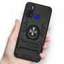 Generic Tecno Spark 5 AIR Heavy Duty Armor Hard Back Cover With 360 Degree Rotatory Ring Stand - BLACK