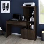 Tecno Mobili Office Desk Study Table With Shelves-Dark Brown