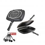 Dessini Double Grill Pan 36CM - Non Stick + Free Cooking Spoons Set