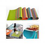 Generic Dining Table Mats Placemats - 2 Pc Green Multi Color Stripes