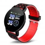 Generic K2 Wristband Heart Rate Blood Pressure Monitor Smart Watch IP68 Water Proof swimming Bracelet Fitness Tracker For Android And IOS Phone (Red) TXSHOP