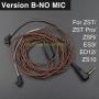 Kz Newest KZ ZST/ZST Pro/ED12/ZSR/ZS10/ES3 Dedicated Cable 0.75mm 2-Pin Upgraded Cable Replace Cable 2 PIN Upgrade Cable Ues For KZ Without Microphone  XYX-S