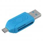 Generic HP-Black ABS Reliable Micro USB OTG TF T-flash Card Reader for Cell Phone PC Blue