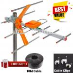 Generic Digital TV Aerial + 10mtr Cable + Free Cable Clips