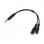 Generic 3.5mm Microphone Adapter Cable Audio Stereo Mic Converter Cord Two 3-Pole TRS Female To One 4-Pole TRRS Male Plug For IPad IPhone Samsung Huawei Smartphone