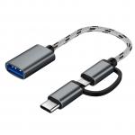 Generic 2 In 1 USB 3.0 OTG Adapter Braid USB Type C Data