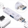 Generic D-188 3 In 1 TF & USB To Micro USB & Type-C Card Reader OTG Adapter Connector(White)