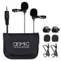 Generic ARIMIC Dual-Headed Lavalier Lapel Clip-on Omnidirectional Condenser Microphone Mic Cable Length 19.7ft for iPhone iPad iPod Android Smartphone for  Nikon DSLR Camera