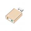 Generic External Sound Card USB to Earphone Headphone Microphone Jack USB Adapter luxury gold