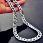 Fashion Men Silver Chain Necklace Curb Stainless Steel