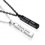 Fashion 2Pcs/Set "I Love You Forever"Couple Pendants
