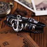 Fashion Anchor Deep Bracelet - Black