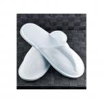 H & B Slipper Closed Toe Terry- White