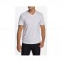 Fashion V- Neck Plain T-shirts-White