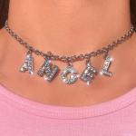 Fashion Harajuku Letter Crystal Angel Necklace Jewelry