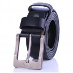 Generic Mens Buckle Leather Belt - Black