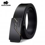Bison Denim Men`s 100% Cow Leather Automatic Belt Adjustable