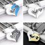 Fashion 1 Pair Heart Couple Pendent Unisex Lovers Necklace