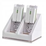 Generic Dual Charging Station with 2 Rechargeable Batteries & LED Light for Wii Remote Control (White)