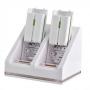 Generic Dual Charging Station with 2 Rechargeable Batteries & LED Light for Wii Remote Control (White)