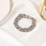 Fashion Silver Iced Out Diamond Shaped Hand Chain