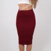 Fashion Sexy Cotton Kneelength Ribbed Bodycon SKIRT