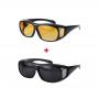 Generic HD Polarized Day And Night Vision Driving Glasses- Black And Yellow