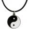 Fashion Yin Yang Pendant Black Corded Necklace