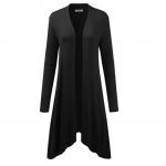 Generic Women Sweater Long Sleeve Coat Loose Turn-down Collar Knitted Cardigans Blouse-black-M