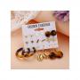 Fashion Creative Acetate Metal Shell Earrings 9 Pairs
