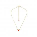 Fashion Red Heart Drop Oil simple Double Love Clavicle Chain