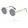 Fashion Retro Spring Leg Round Frame Steampunk Women`s Sunglasses