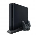 Generic For PS4/PS4 Slim Vertical Stand with Cooling Fan Dual Controller black