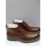 Fashion High Cut Leather Men`s Boots- Brown